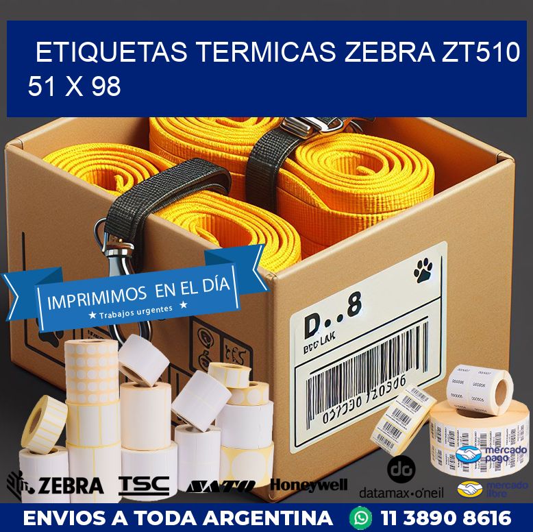 ETIQUETAS TERMICAS ZEBRA ZT510 51 x 98