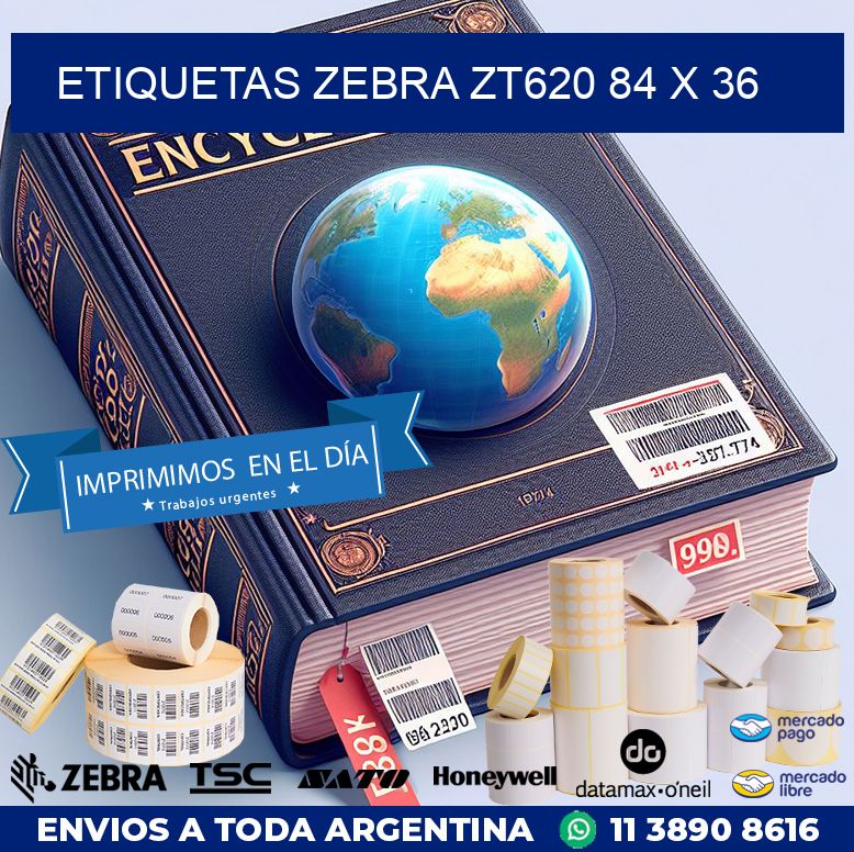 ETIQUETAS Zebra ZT620 84 x 36