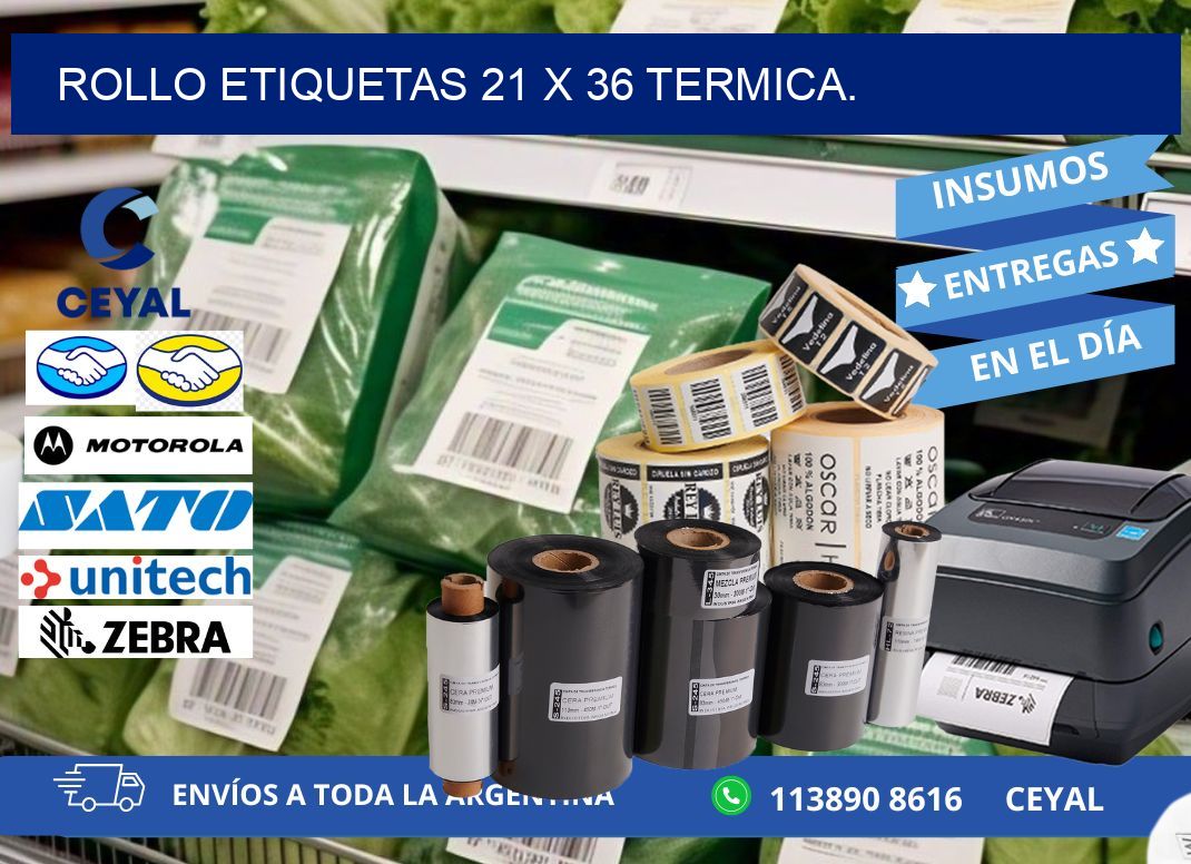 Rollo etiquetas 21 x 36 termica.
