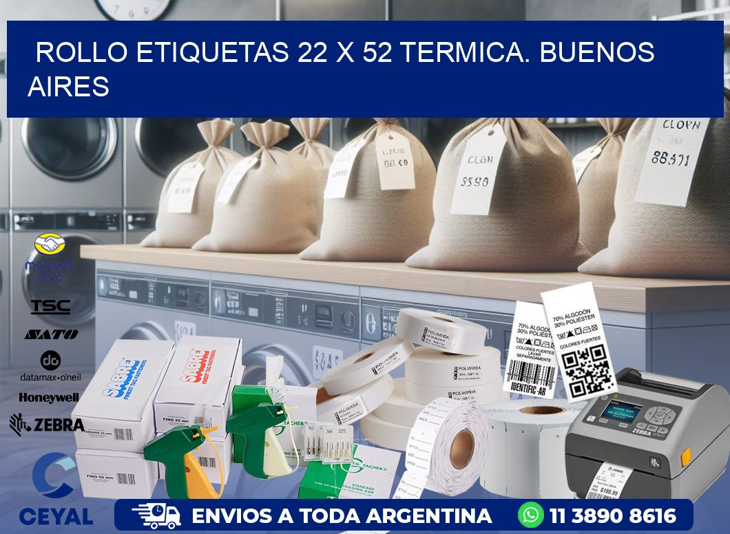 Rollo etiquetas 22 x 52 termica. Buenos Aires
