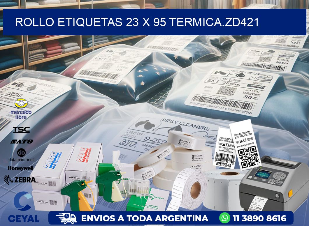 Rollo etiquetas 23 x 95 termica.zd421