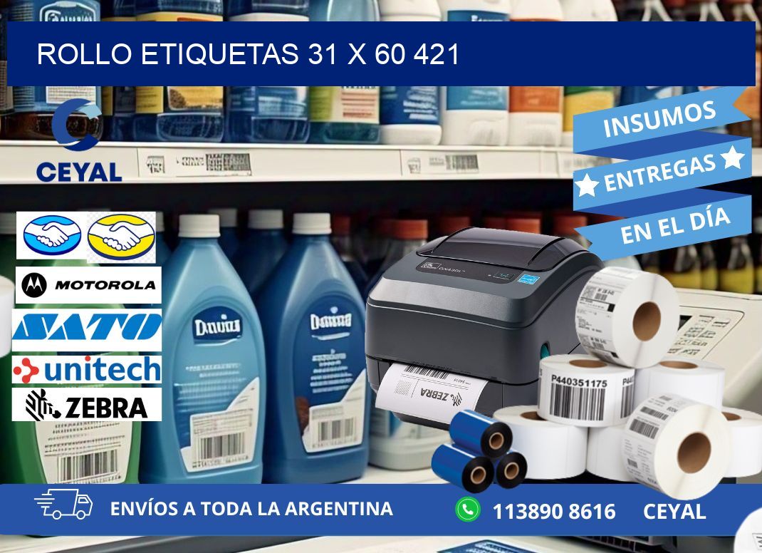 Rollo etiquetas 31 x 60 421