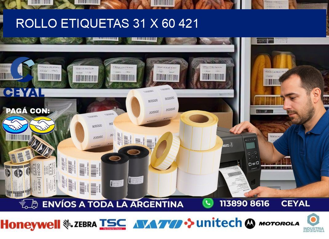 Rollo etiquetas 31 x 60 421