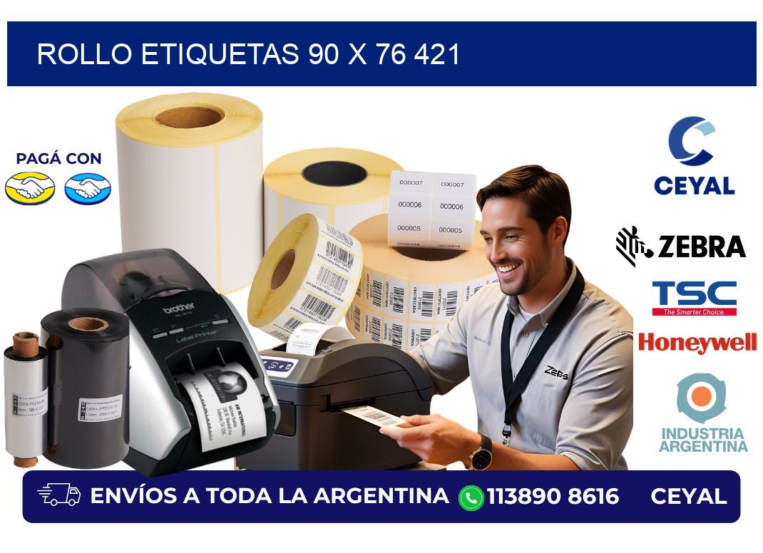 Rollo etiquetas 90 x 76 421