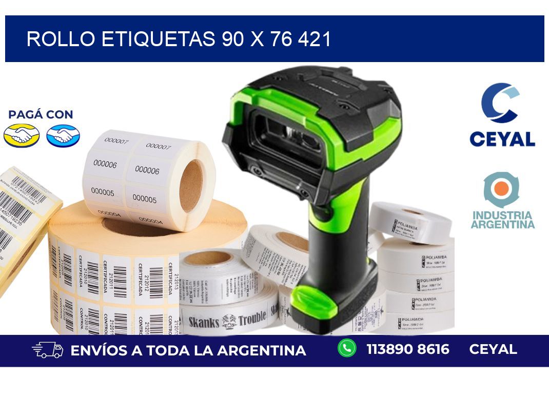 Rollo etiquetas 90 x 76 421