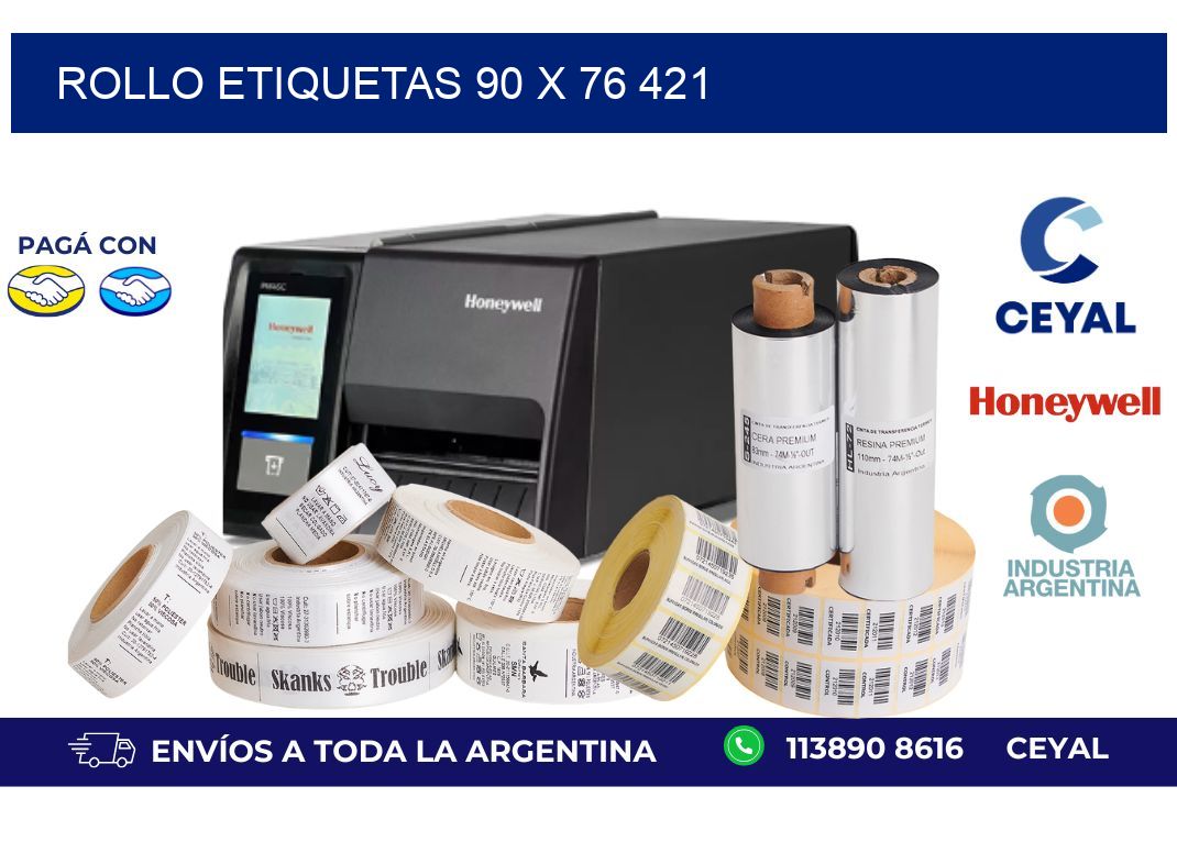 Rollo etiquetas 90 x 76 421