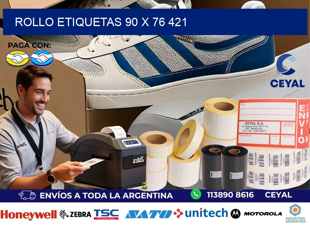 Rollo etiquetas 90 x 76 421