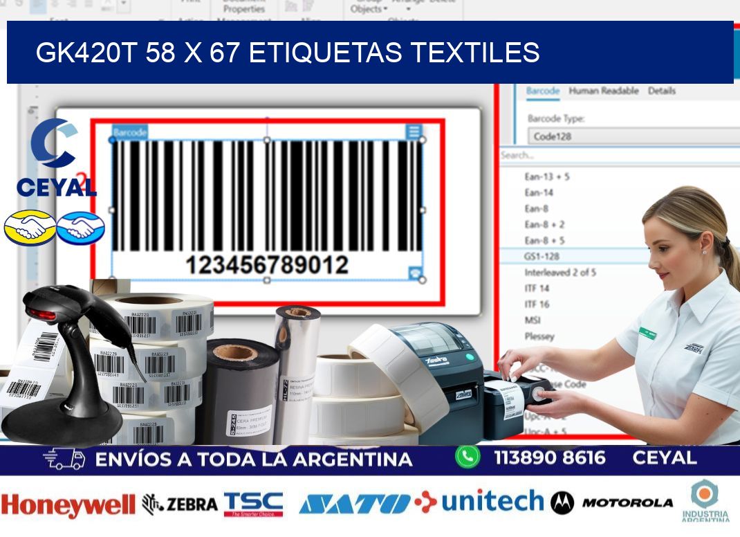 GK420T 58 x 67 ETIQUETAS TEXTILES