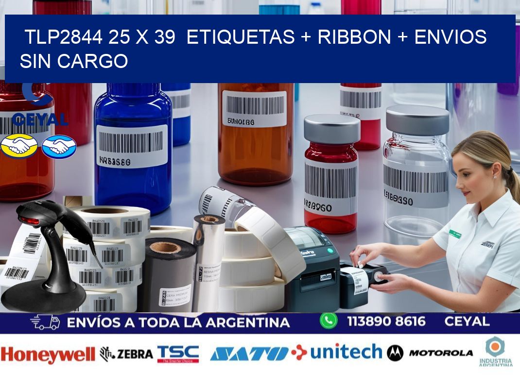 TLP2844 25 x 39  etiquetas + ribbon + envios sin cargo