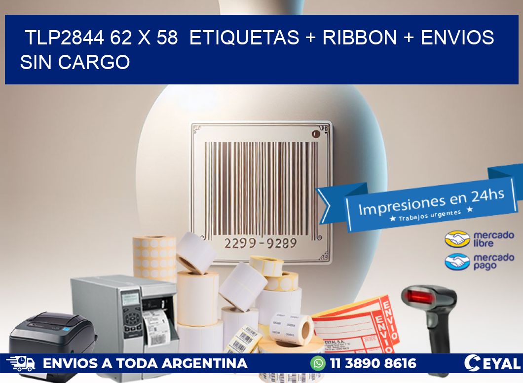 TLP2844 62 x 58  etiquetas + ribbon + envios sin cargo
