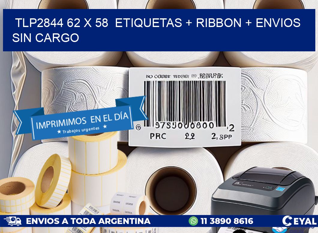 TLP2844 62 x 58  etiquetas + ribbon + envios sin cargo