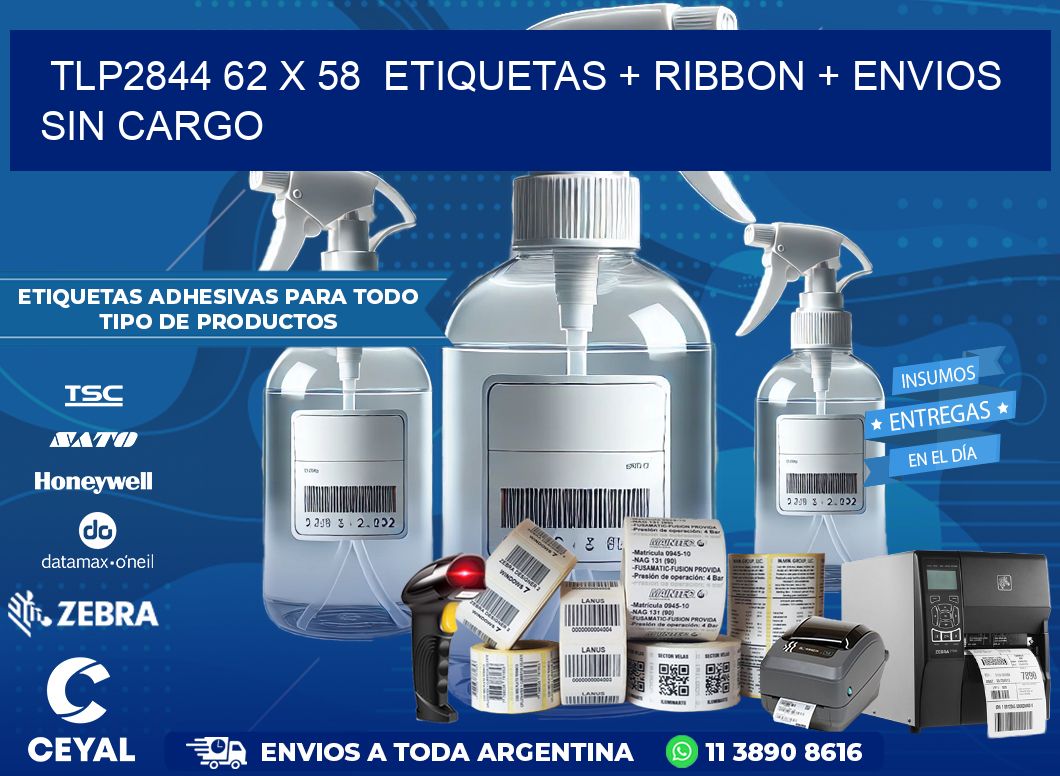 TLP2844 62 x 58  etiquetas + ribbon + envios sin cargo