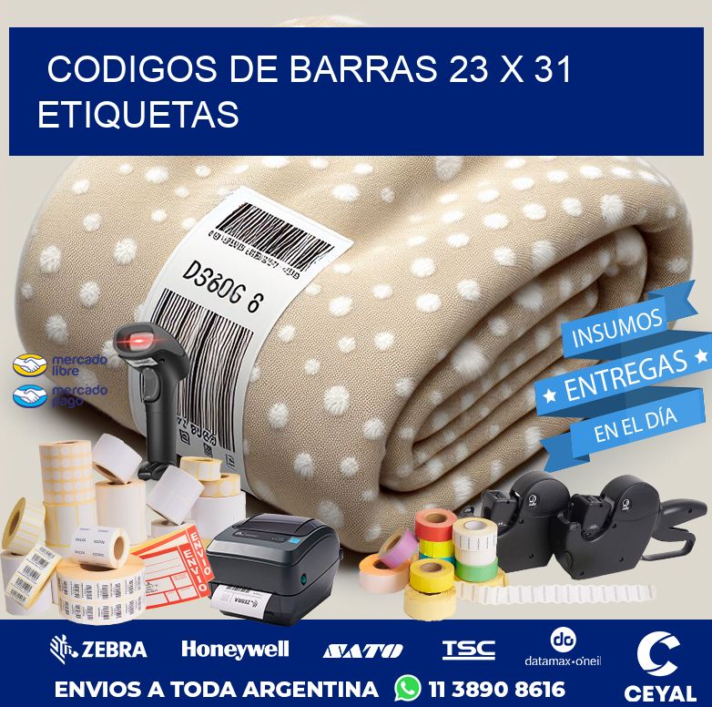 codigos de barras 23 x 31 etiquetas