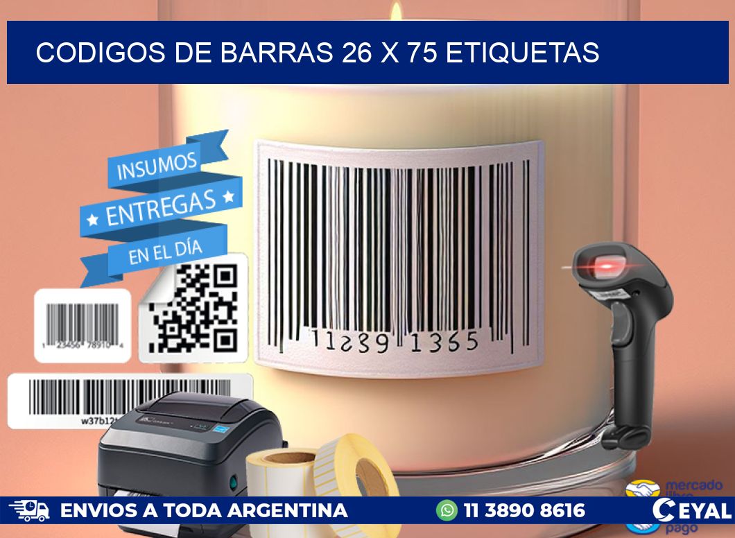 codigos de barras 26 x 75 etiquetas