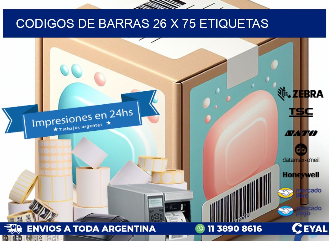codigos de barras 26 x 75 etiquetas
