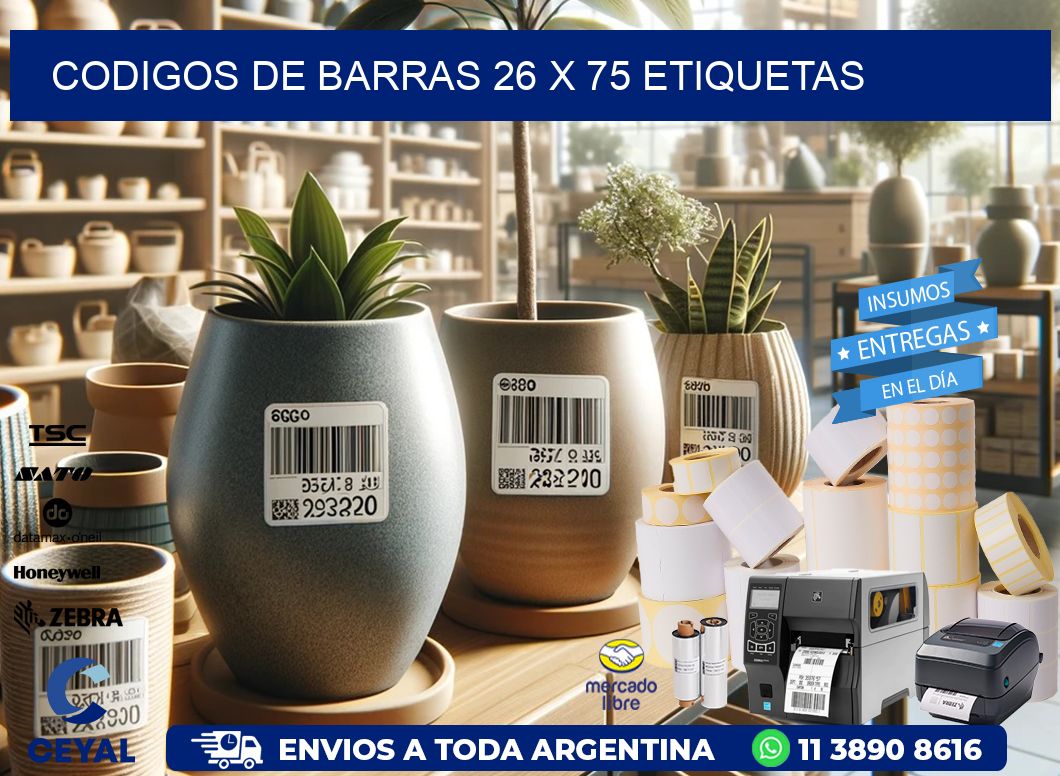 codigos de barras 26 x 75 etiquetas