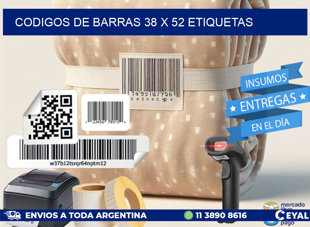 codigos de barras 38 x 52 etiquetas