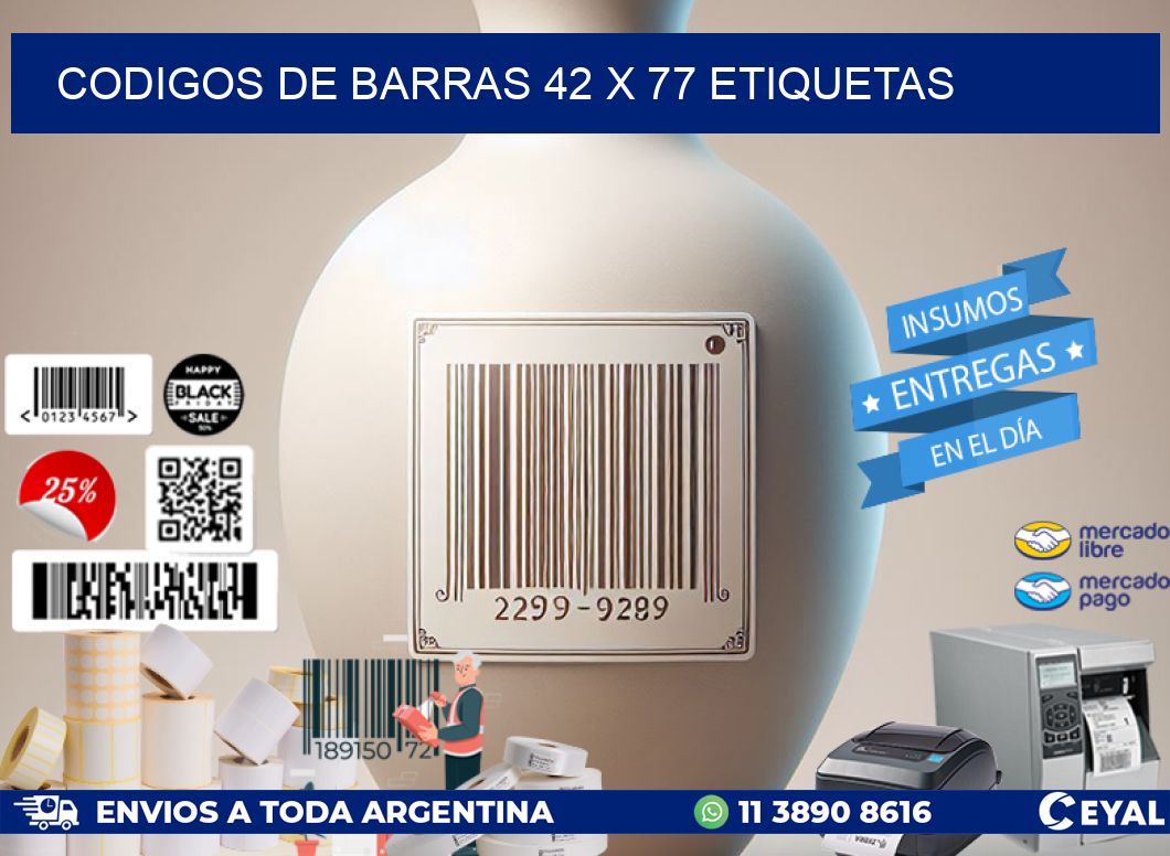 codigos de barras 42 x 77 etiquetas