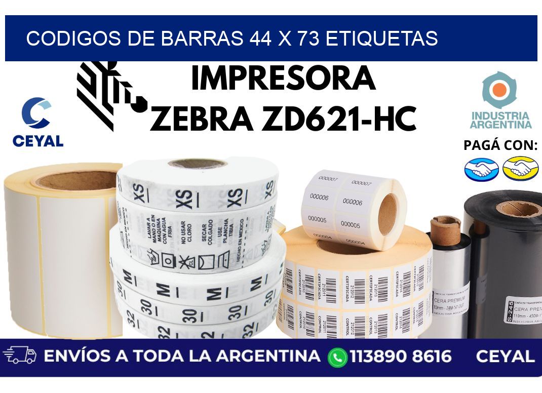codigos de barras 44 x 73 etiquetas