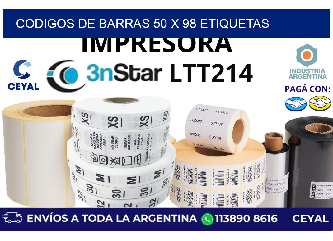 codigos de barras 50 x 98 etiquetas
