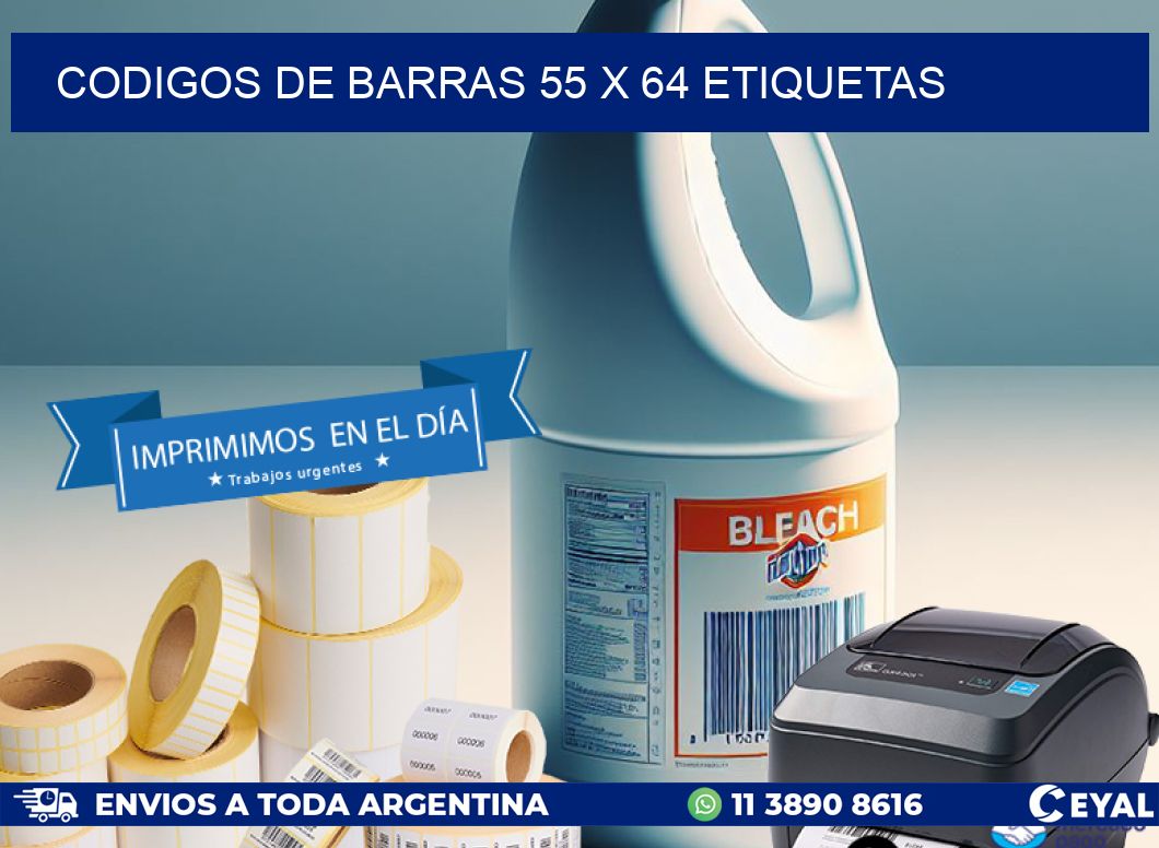 codigos de barras 55 x 64 etiquetas