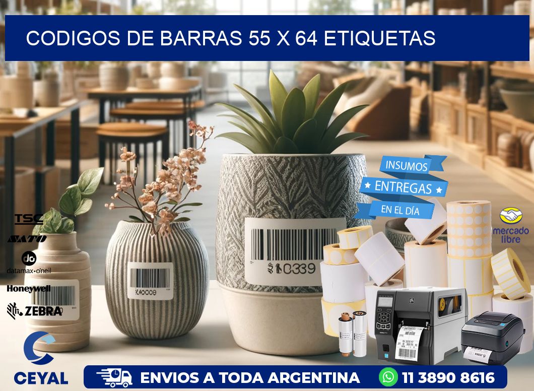 codigos de barras 55 x 64 etiquetas