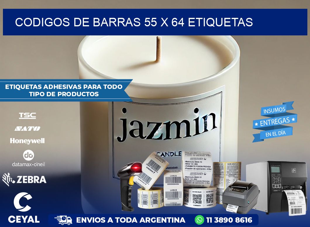 codigos de barras 55 x 64 etiquetas