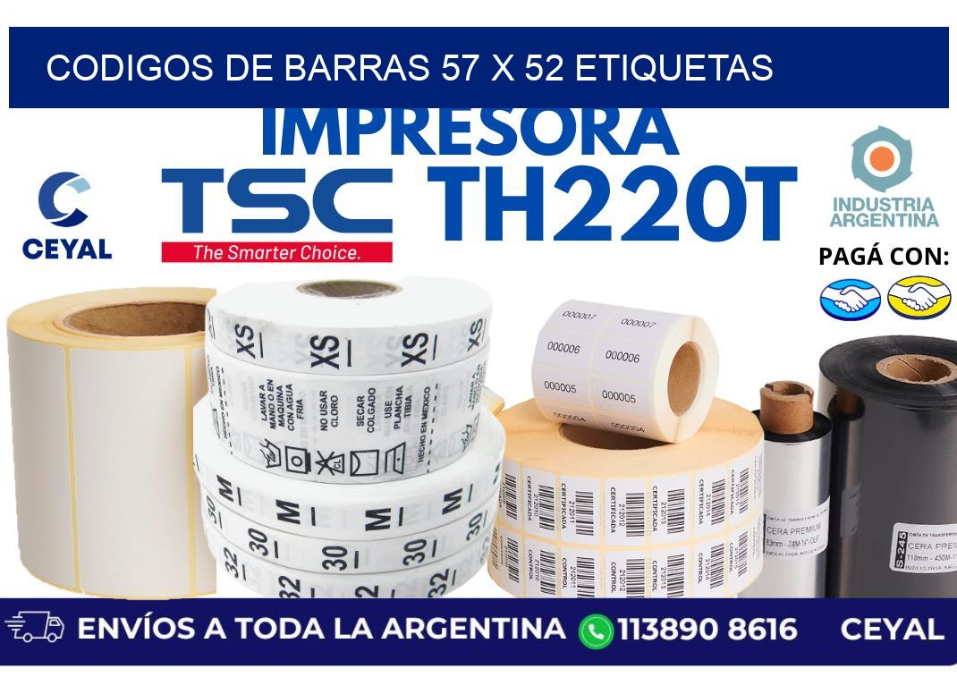 codigos de barras 57 x 52 etiquetas