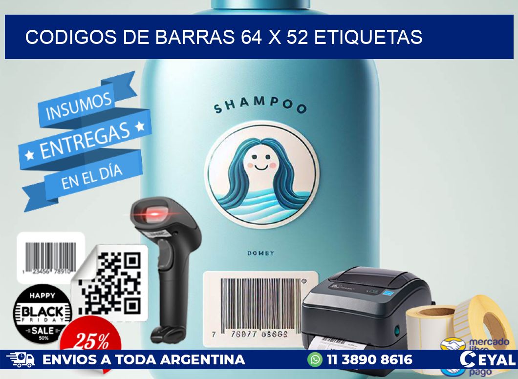 codigos de barras 64 x 52 etiquetas
