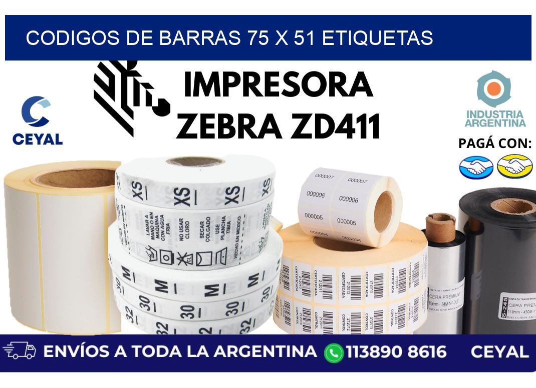 codigos de barras 75 x 51 etiquetas