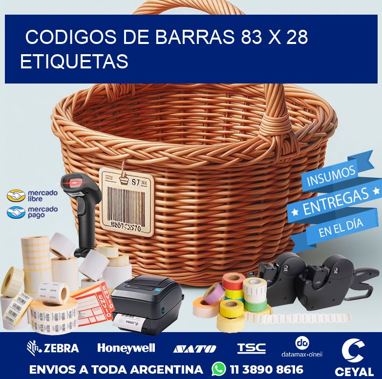 codigos de barras 83 x 28 etiquetas