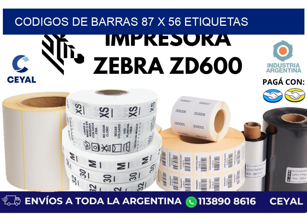 codigos de barras 87 x 56 etiquetas