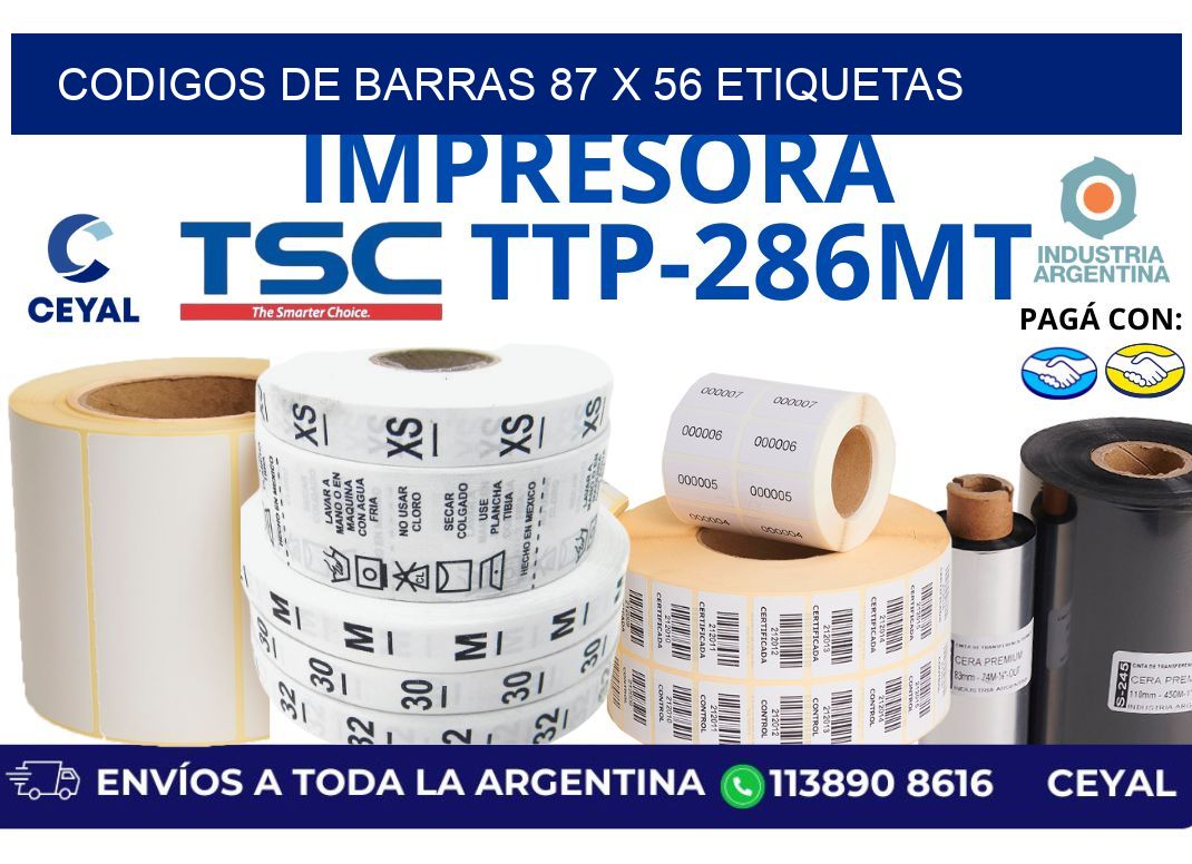 codigos de barras 87 x 56 etiquetas