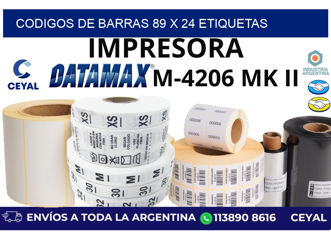 codigos de barras 89 x 24 etiquetas