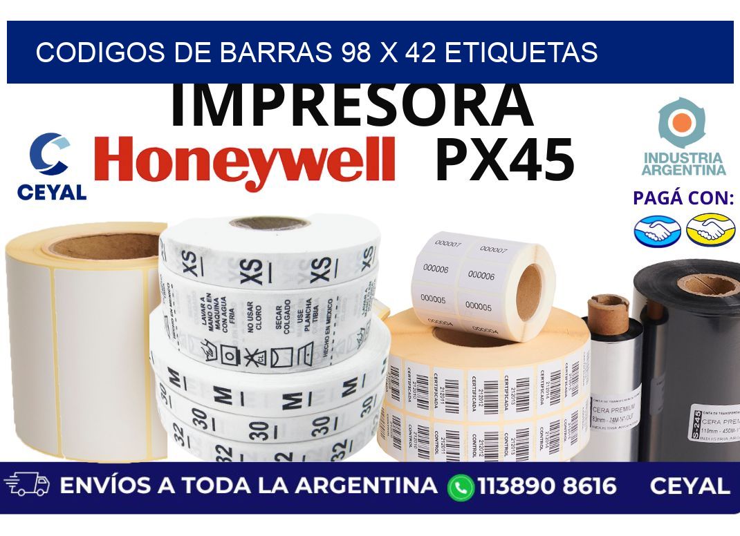 codigos de barras 98 x 42 etiquetas