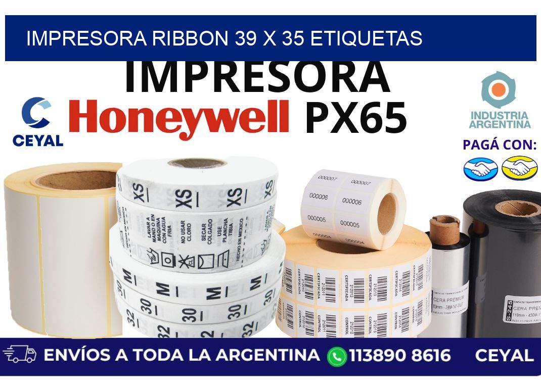 impresora ribbon 39 x 35 etiquetas