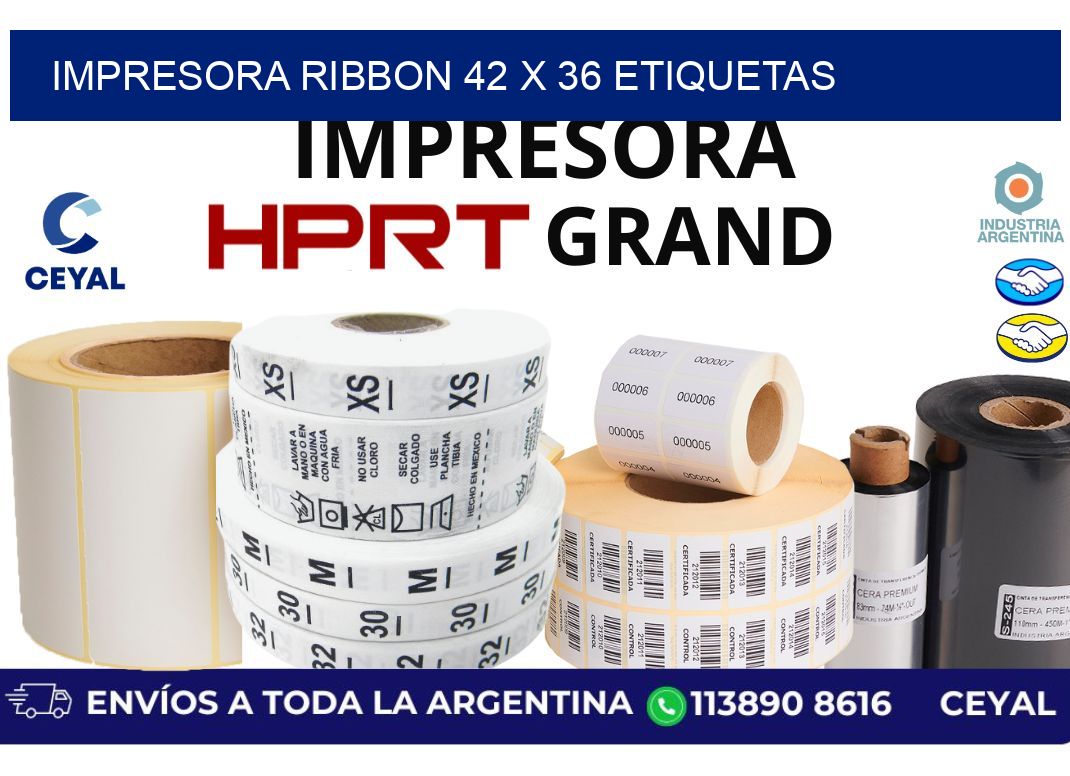 impresora ribbon 42 x 36 etiquetas