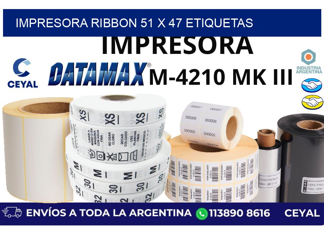 impresora ribbon 51 x 47 etiquetas