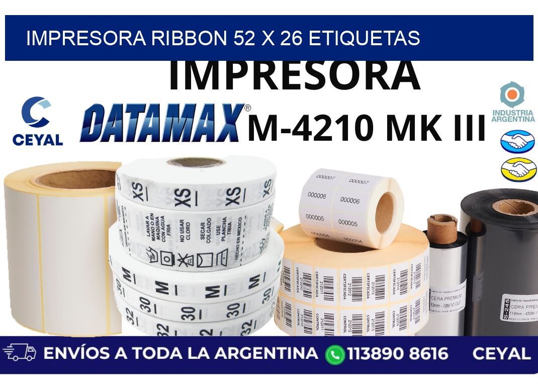 impresora ribbon 52 x 26 etiquetas
