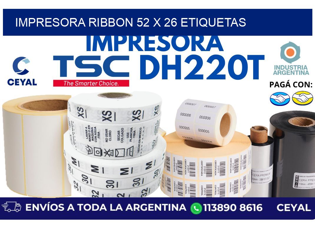 impresora ribbon 52 x 26 etiquetas