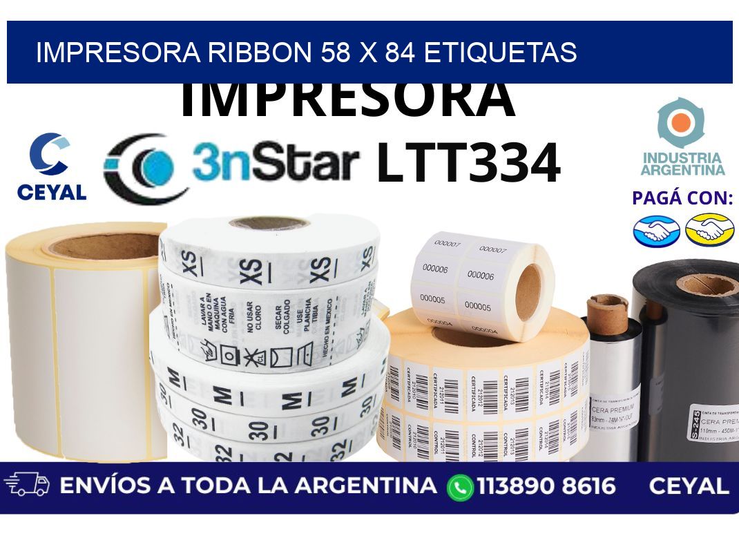 impresora ribbon 58 x 84 etiquetas