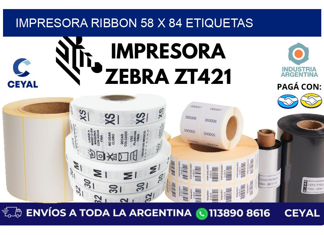 impresora ribbon 58 x 84 etiquetas