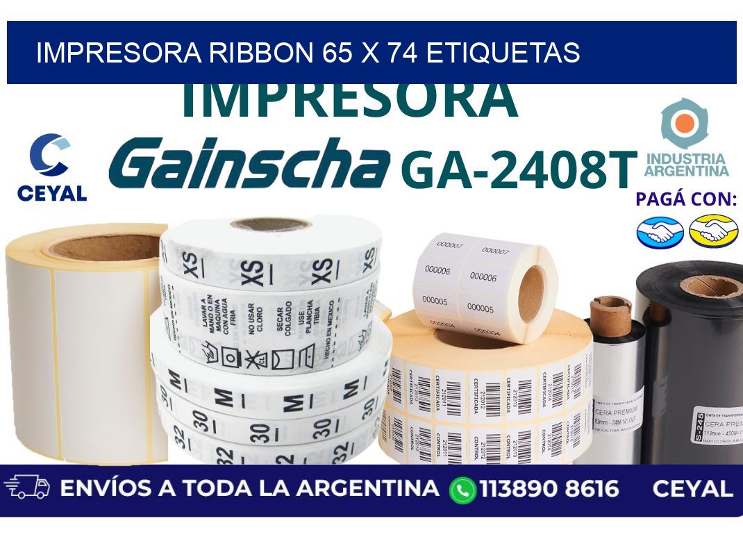 impresora ribbon 65 x 74 etiquetas