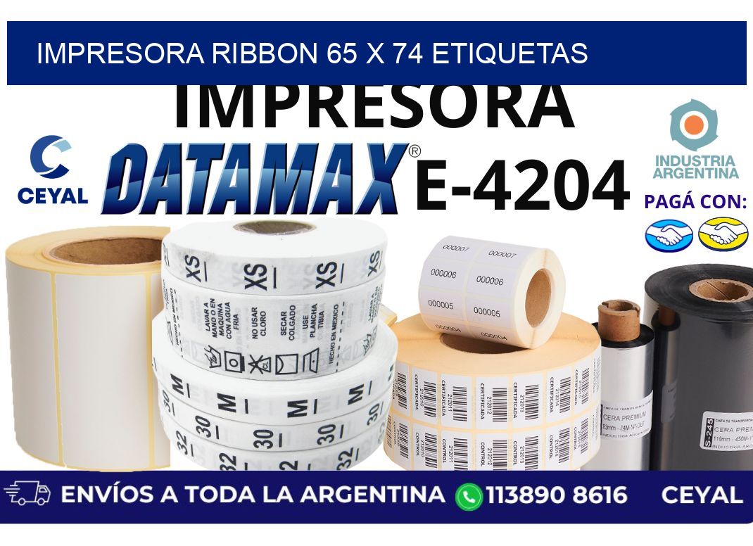impresora ribbon 65 x 74 etiquetas