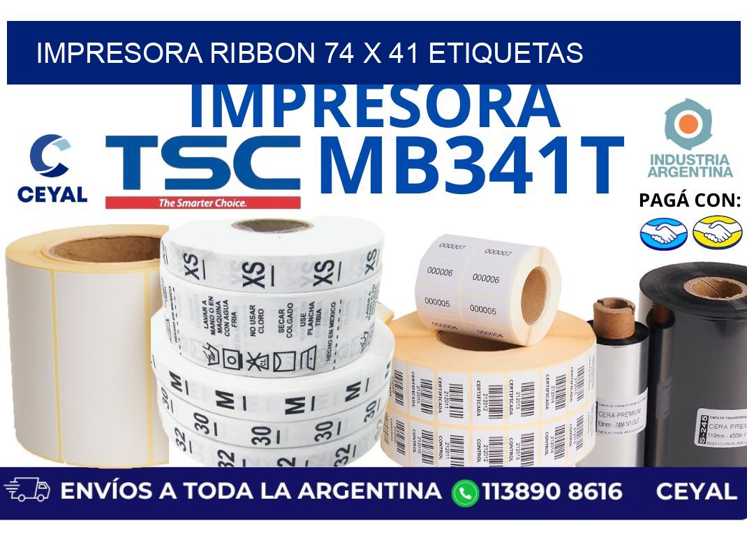 impresora ribbon 74 x 41 etiquetas