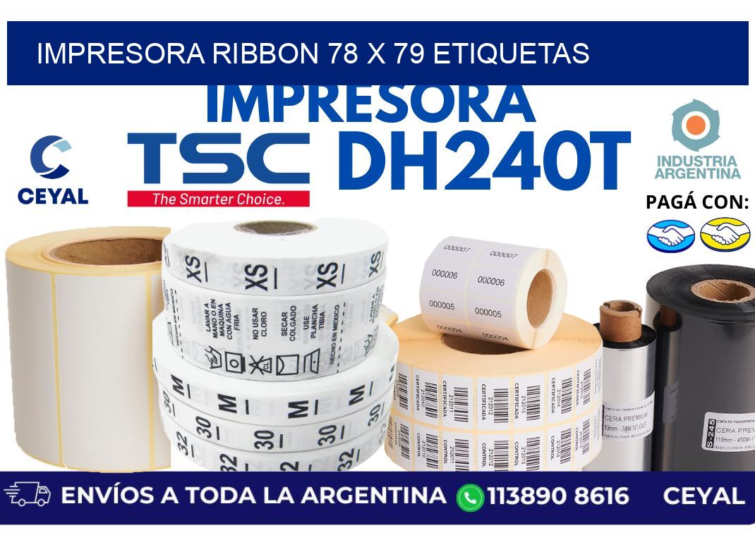 impresora ribbon 78 x 79 etiquetas