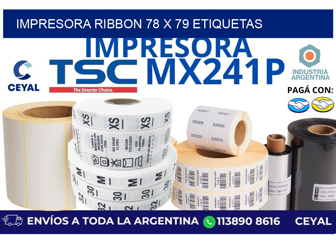 impresora ribbon 78 x 79 etiquetas