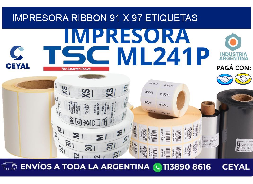 impresora ribbon 91 x 97 etiquetas