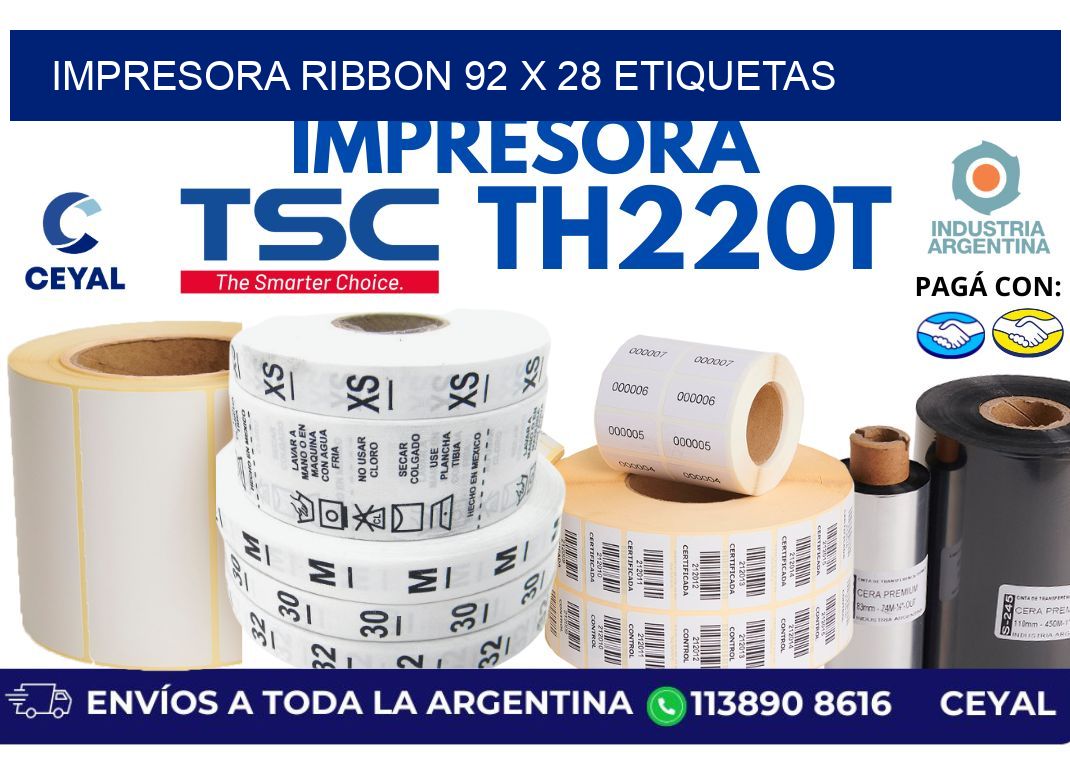 impresora ribbon 92 x 28 etiquetas