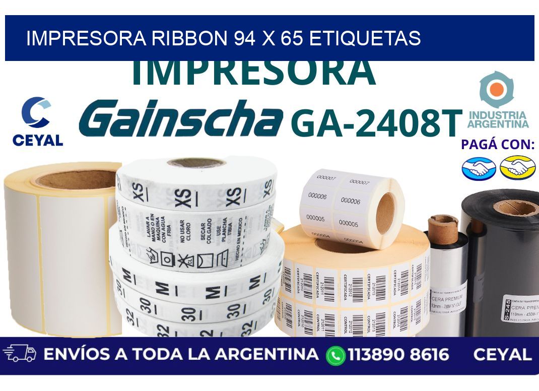 impresora ribbon 94 x 65 etiquetas